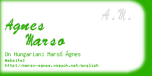 agnes marso business card